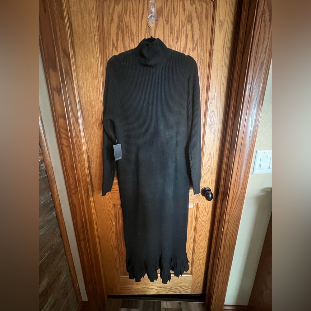 Eloquii Black Long Sleeve Turtleneck Dress